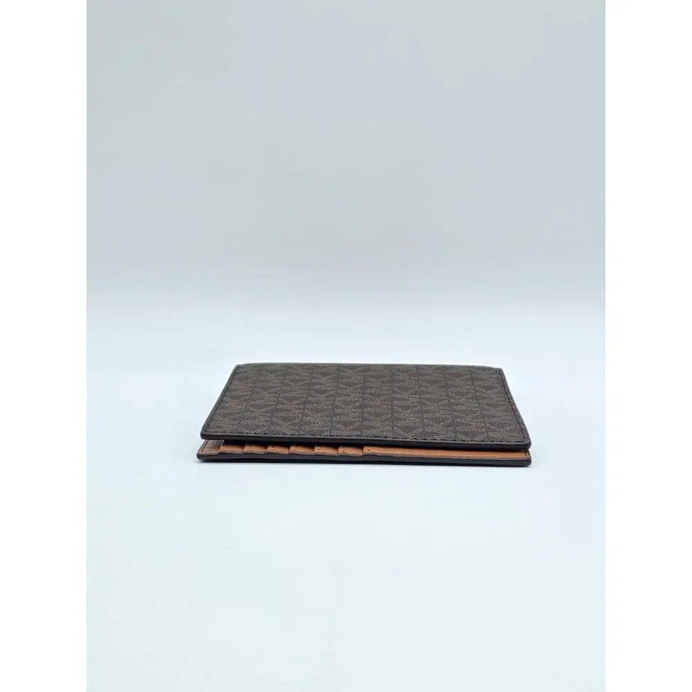 Michael Kors Jet Set Travel Passport Holder Wallet Brown Signature Logo NWOT